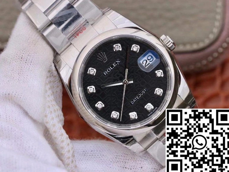 DJ Factory Black 116200 36mm Rolex Datejust Dial 0726